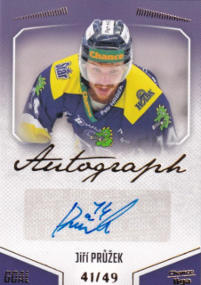 Hokejová karta Jiří Průžek Goal S1 2022-23 Autograph 41/49 č. A-77