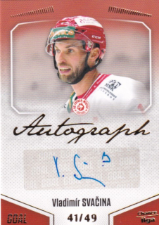 Hokejová karta Vladimír Svačina Goal S1 2022-23 Autograph 41/49 č. A-59