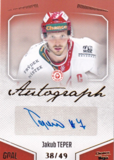 Hokejová karta Jakub Teper Goal S1 2022-23 Autograph 38/49 č. A-57