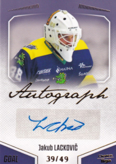 Hokejová karta Jakub Lackovič Goal S1 2022-23 Autograph 39/49 č. A-73