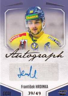 Hokejová karta František Hrdinka Goal S1 2022-23 Autograph 39/49 č. A-39