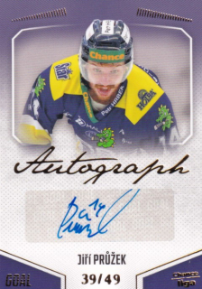 Hokejová karta Jiří Průžek Goal S1 2022-23 Autograph 39/49 č. A-77