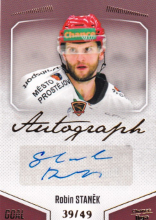 Hokejová karta Robin Staněk Goal S1 2022-23 Autograph 39/49 č. A-20