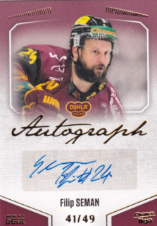 Hokejová karta Filip Seman Goal S1 2022-23 Autograph 41/49 č. A-5