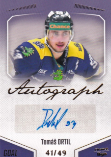 Hokejová karta Tomáš Drtil Goal S1 2022-23 Autograph 41/49 č. A-75