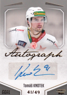 Hokejová karta Tomáš Knotek Goal S1 2022-23 Autograph 41/49 č. A-47