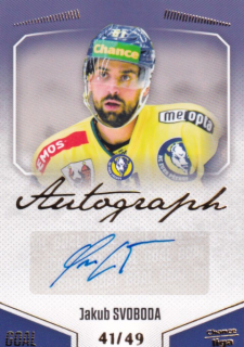 Hokejová karta Jakub Svoboda Goal S1 2022-23 Autograph 41/49 č. A-40
