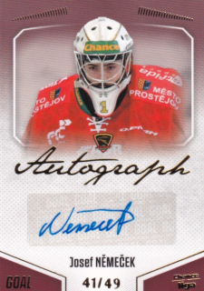 Hokejová karta Josef Němeček Goal S1 2022-23 Autograph 41/49 č. A-19