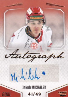 Hokejová karta Jakub Michálek Goal S1 2022-23 Autograph 41/49 č. A-58