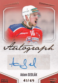 Hokejová karta Adam Sedlák Goal S1 2022-23 Autograph 41/49 č. A-69
