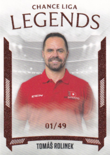 Hokejová karta Tomáš Rolinek Goal S1 2022-23 Legends 1/49 č. LL-14