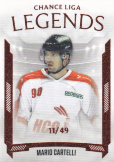 Hokejová karta Mario Cartelli Goal S1 2022-23 Legends 11/49 č. LL-4