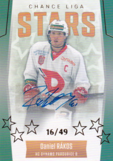 Hokejová karta Daniel Rákos Goal S1 2022-23 Chance liga Stars Auto 16/49 č.ST-11