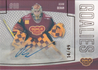 Hokejová karta Adam Beran Goal S1 2022-23 Goalies Auto 14/49 č. G-1