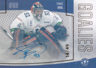 Hokejová karta Tomáš Král Goal S1 2022-23 Goalies Auto 14/49 č. G-7