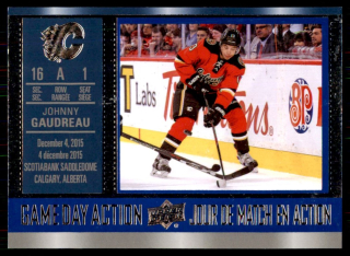 Hokejová karta Johnny Gaudreau UD Tim Hortons 2016-17 Game Day Action č. GDA-3