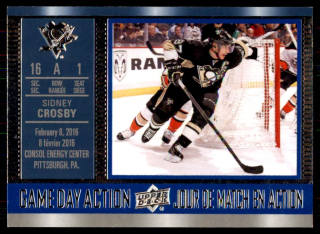 Hokejová karta Sidney Crosby UD Tim Hortons 2016-17 Game Day Action č. GDA-10