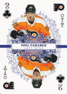 Hokejová karta Joel Farabee OPC 2022-23 Playing Cards č. 2-CLUBS