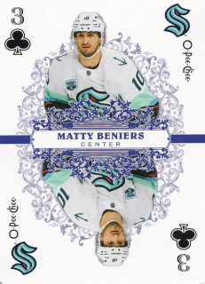 Hokejová karta Matty Beniers OPC 2022-23 Playing Cards č. 3-CLUBS