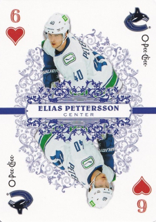 Hokejová karta Elias Pettersson OPC 2022-23 Playing Cards č. 6-HEARTS