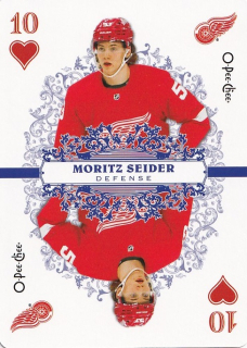 Hokejová karta Moritz Seider OPC 2022-23 Playing Cards č. 10-HEARTS