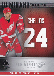 Hokejová karta Chris Chelios UD SP Signature 2020-21 Dominant Digits č. DD-40
