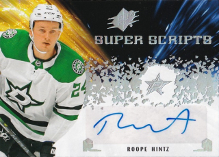 Hokejová karta Roope Hintz UD SPx 2021-22 Super Scripts Autograph č. SS-RH