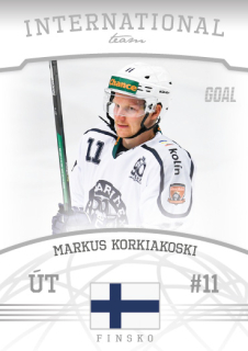Hokejová karta Markus Korkiakoski Goal S2 2022-23 International Team č. 8