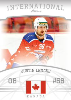 Hokejová karta Justin Lemcke Goal S2 2022-23 International Team č. 14