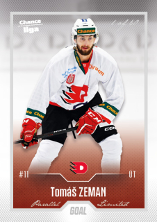 Hokejová karta Tomáš Zeman Goal Cards 2022-23 Série 2 Silver karta č.351