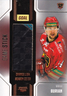 Hokejová karta Vilém Burian Goal S2 2022-23 Game Stick /35 č. 39