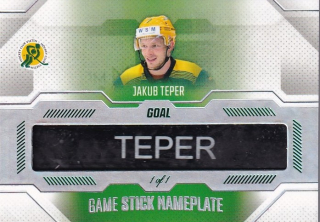 Hokejová karta Jakub Teper Goal S2 2022-23 Game Stick Nameplate 1of1