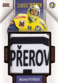 Hokejová karta Michael Petrásek Goal S2 2022-23 Jumbo Jersey /77 č. 33C