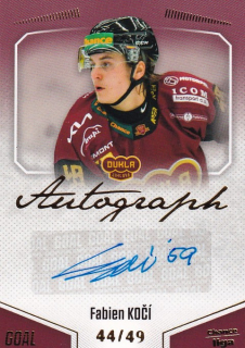 Hokejová karta Fabien Kočí Goal Cards 2022-23 Série 2 Autographed č.86