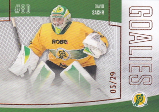 Hokejová karta David Sachr Goal S2 2022-23 Goalies 05/29 č. 20