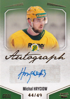 Hokejová karta Michal Hryciow Goal Cards 2022-23 Série 2 Autographed č.93