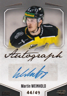 Hokejová karta Martin Weinhold Goal Cards 2022-23 Série 2 Autographed č.97