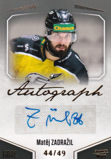 Hokejová karta Matěj Zadražil Goal Cards 2022-23 Série 2 Autographed č.101