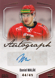 Hokejová karta Daniel Malák Goal Cards 2022-23 Série 2 Autographed č.103