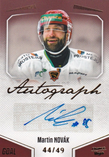 Hokejová karta Martin Novák Goal Cards 2022-23 Série 2 Autographed č.107