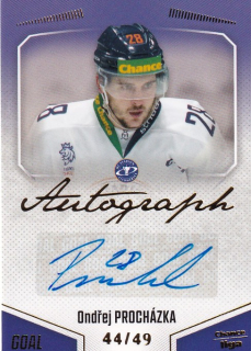 Hokejová karta Ondřej Procházka Goal Cards 2022-23 Série 2 Autographed č.113