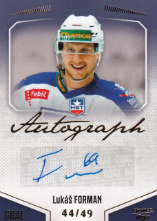 Hokejová karta Lukáš Forman Goal Cards 2022-23 Série 2 Autographed č.115