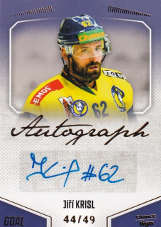 Hokejová karta Jiří Krisl Goal Cards 2022-23 Série 2 Autographed č.122