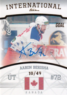 Hokejová karta Aaron Berisha Goal S2 2022-23 International Team Auto