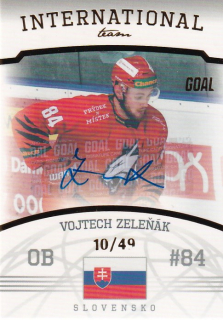Hokejová karta Vojtech Zeleňák Goal S2 2022-23 International Team Auto