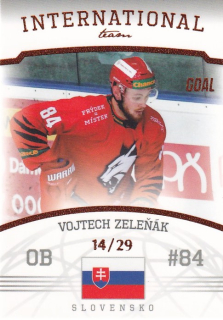 Hokejová karta Vojtech Zeleňák Goal S2 2022-23 International Team 14/29 č. 9