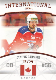 Hokejová karta Justin Lemcke Goal S2 2022-23 International Team 13/29 č. 14