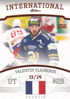 Hokejová karta Valentin Claireaux Goal S2 2022-23 International Team 13/29 č. 18