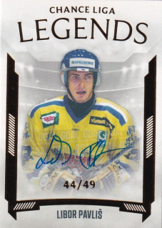 Hokejová karta Libor Pavliš Goal S2 2022-23 Legends Auto