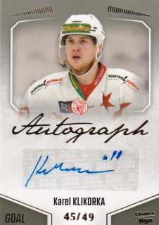 Hokejová karta Karel Klikorka Goal Cards 2022-23 Série 2 Autographed č.128